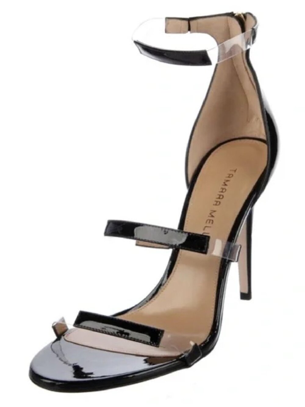 Tamara Mellon Frontline Black Patent Leather Heels Size 39.5